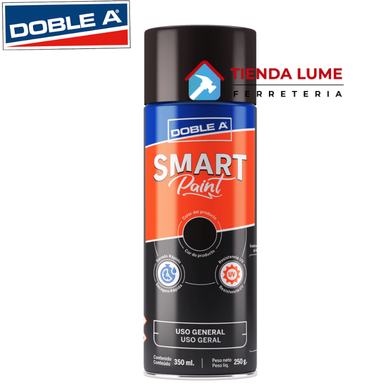 Pintura En Aerosol Aa Smart X 350 MI Negro Brillante