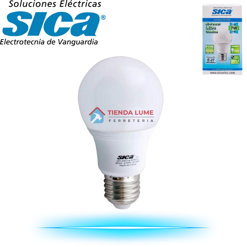 Lampara Tipo Clasica 7W Led Sica L. Dia 911527 *