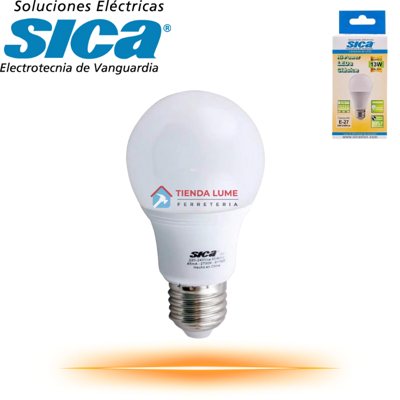 Lampara Tipo Clasica 13W Led Sica Calido 911590*