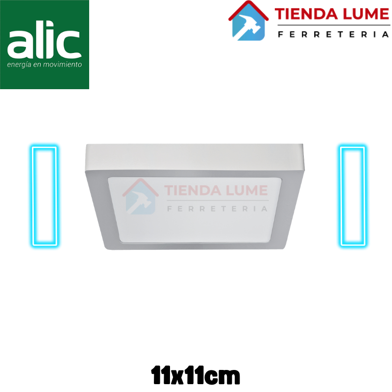 Plafon Led Alic Cuadrado Exterior 6W Dia