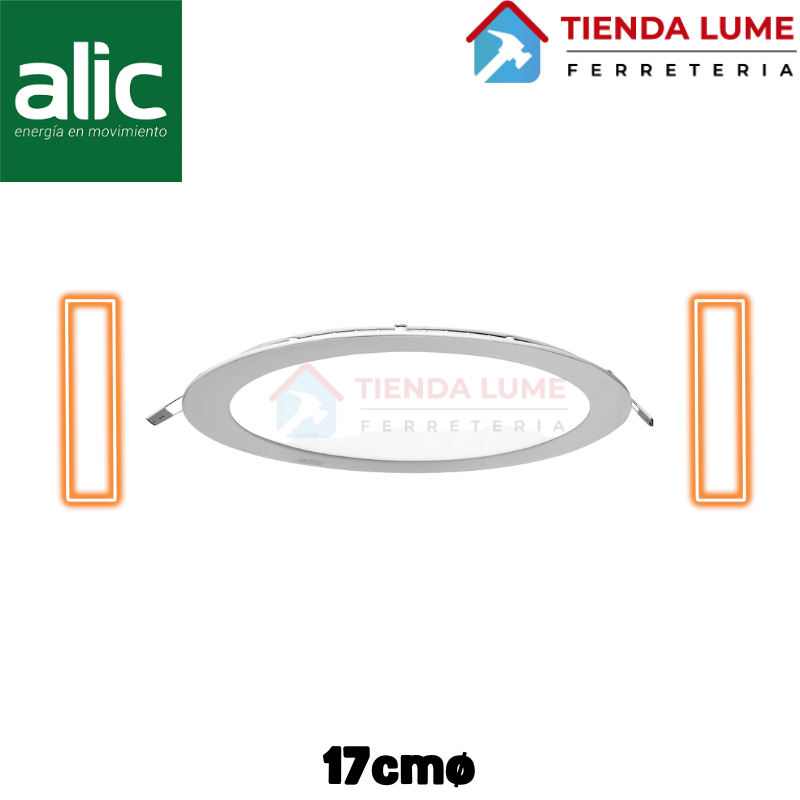 Plafon Led Alic Redondo Embutir 12W Calida