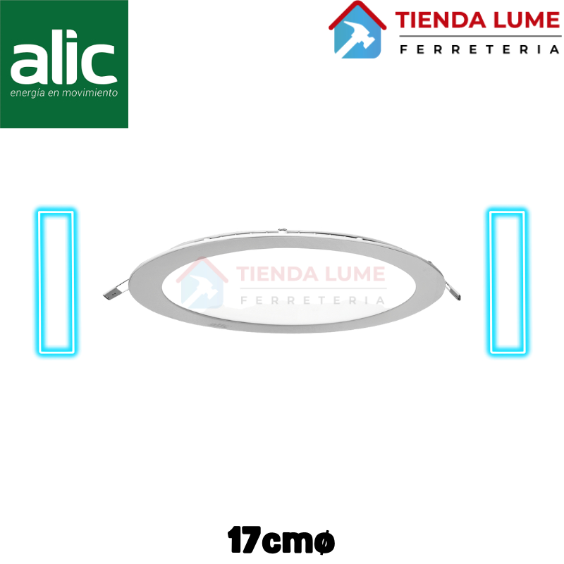 Plafon Led Alic Redondo Embutir 12W Dia