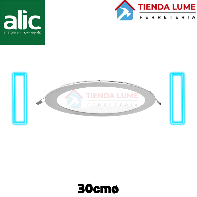 Plafon Led Alic Redondo Embutir 24W Dia