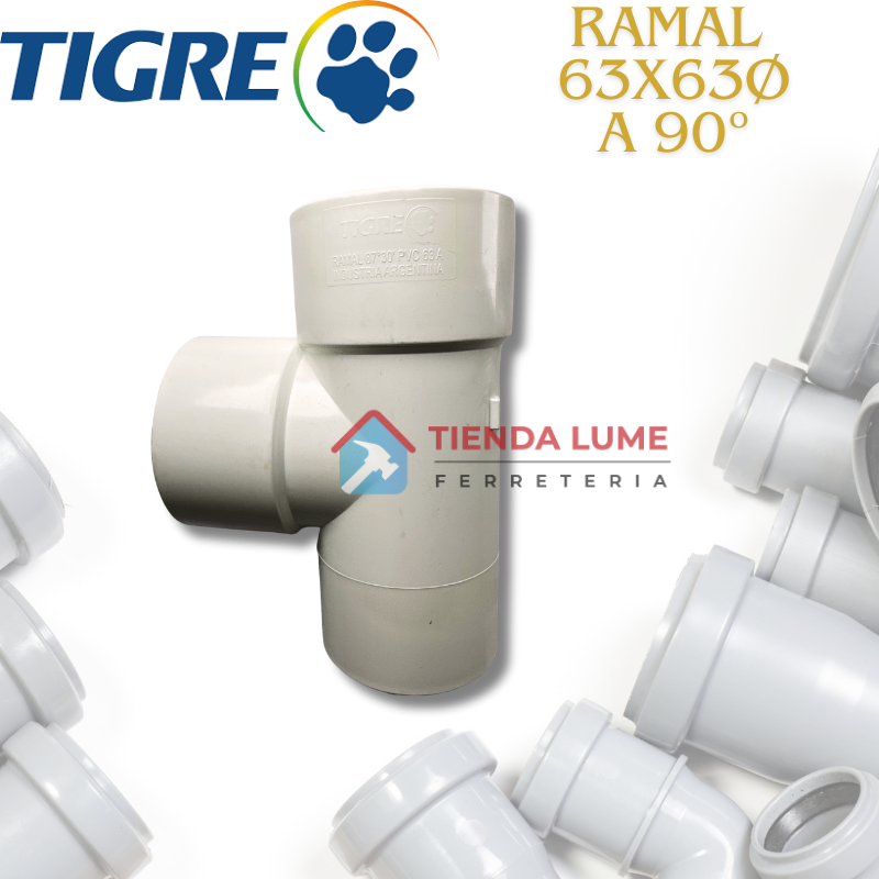 Ramal Pvc  63 X 63 A 90 Hhm Tigre Ramat