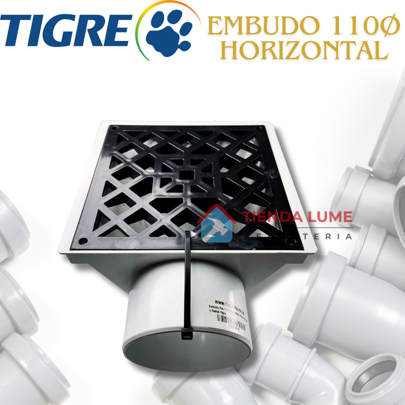 Embudo Pvc 110 Horiz.20X20 Reja Pvc Tigre Ramat