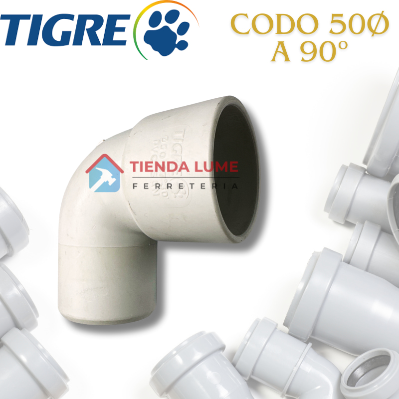 Codo De Pvc De 50 A 90° Mh Tigre Ramat 3.2