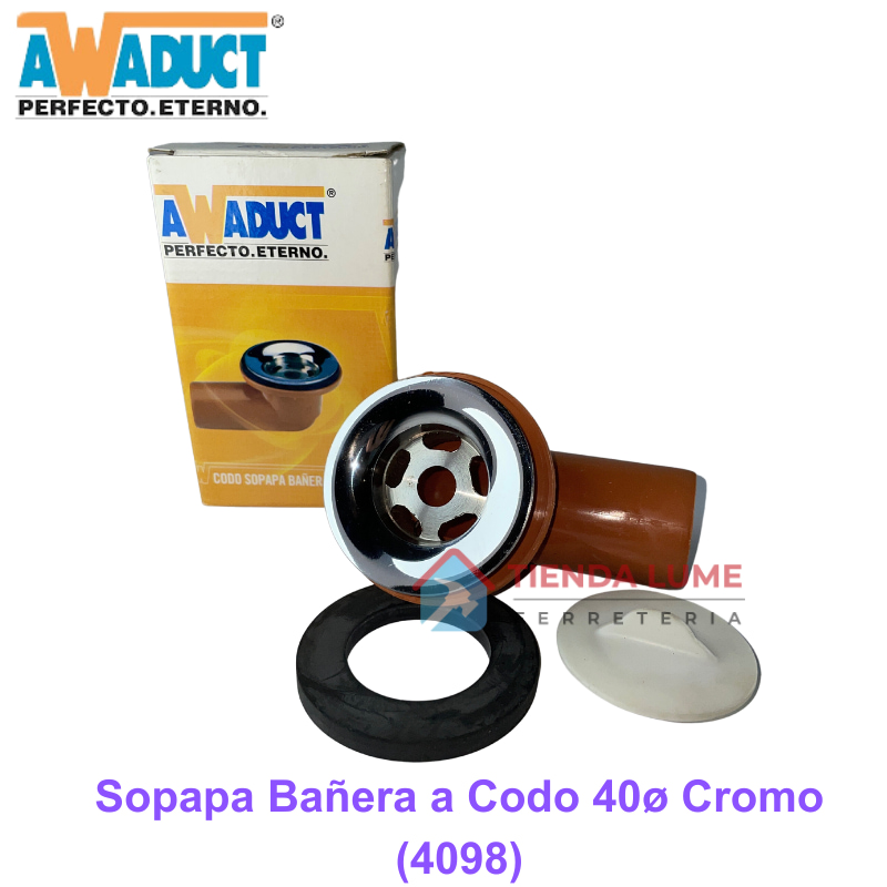 Sopapa Bañera A Codo 40Mm 4098 Cromo Awaduct