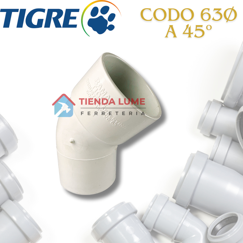 Codo PVC 63 A 45 Tigre Ramat