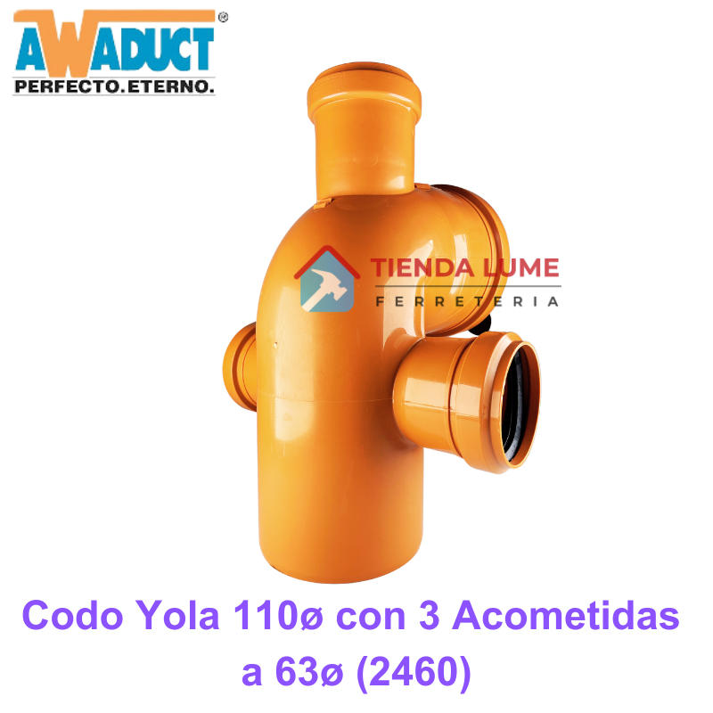 Codo Yola 110 Con 3 Acometidas a 63 (2460) Awaduct