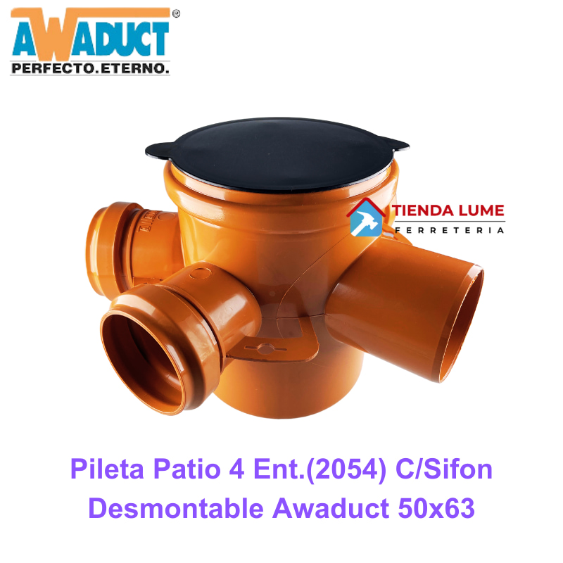 Pileta Patio 4 Ent.(2054) C/Sifon Desmontable Awaduct 50x63