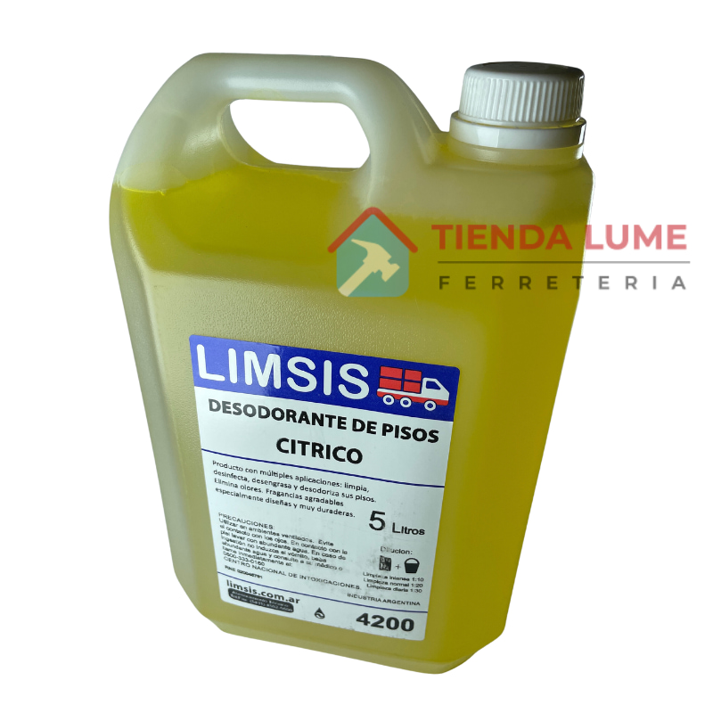 Limpiador Desodorante Bactericida Citrico X 5 Litros Limsis
