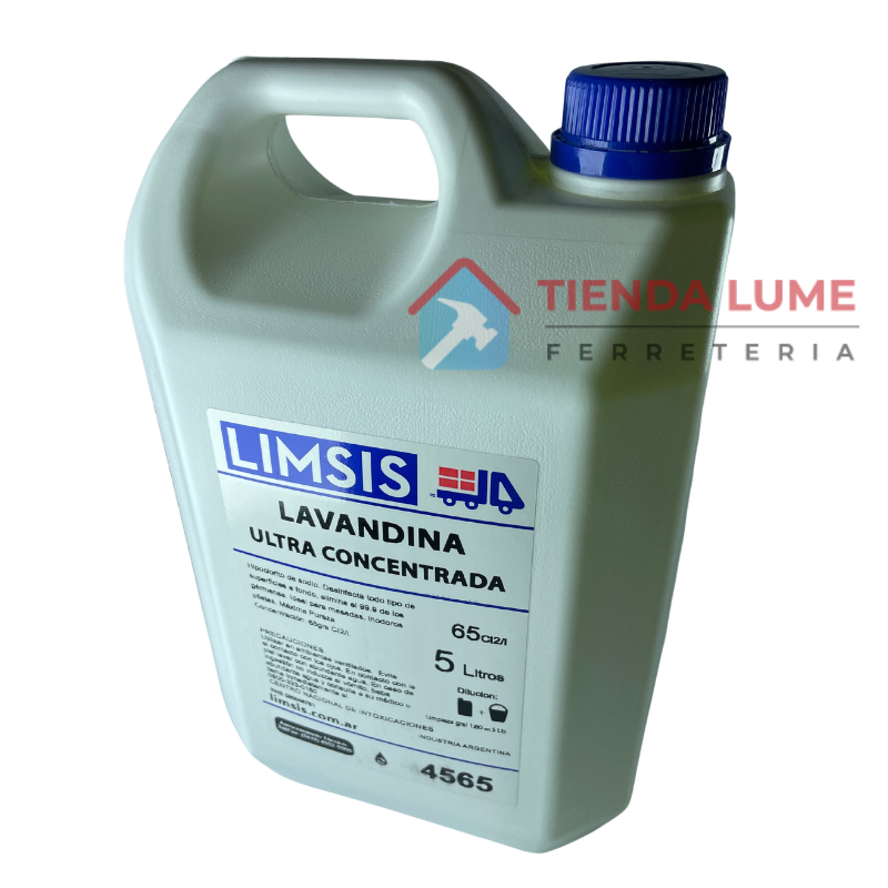 Lavandina Ultra Concentrada P/ Diluir X 5 Litros Limsis