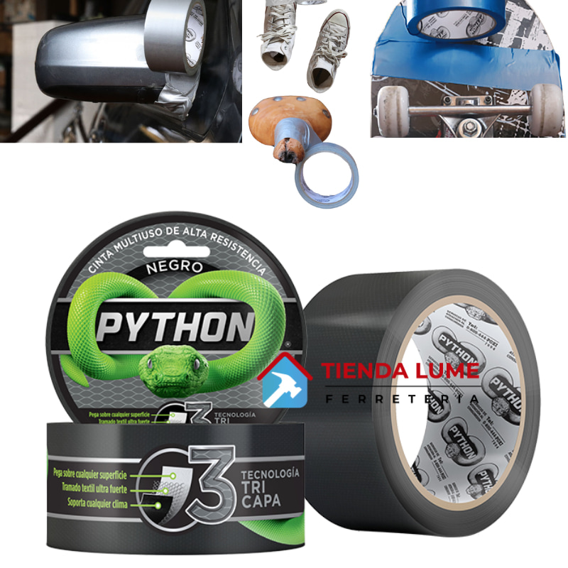 Cinta Reparadora Duct Tape 48mm X 9mts Python Negr