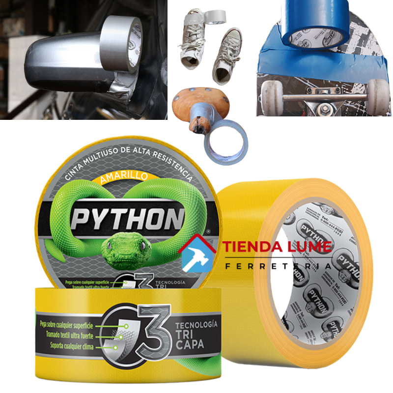 Cinta Reparadora Duct Tape 48mm X 9mts Python Amarillo