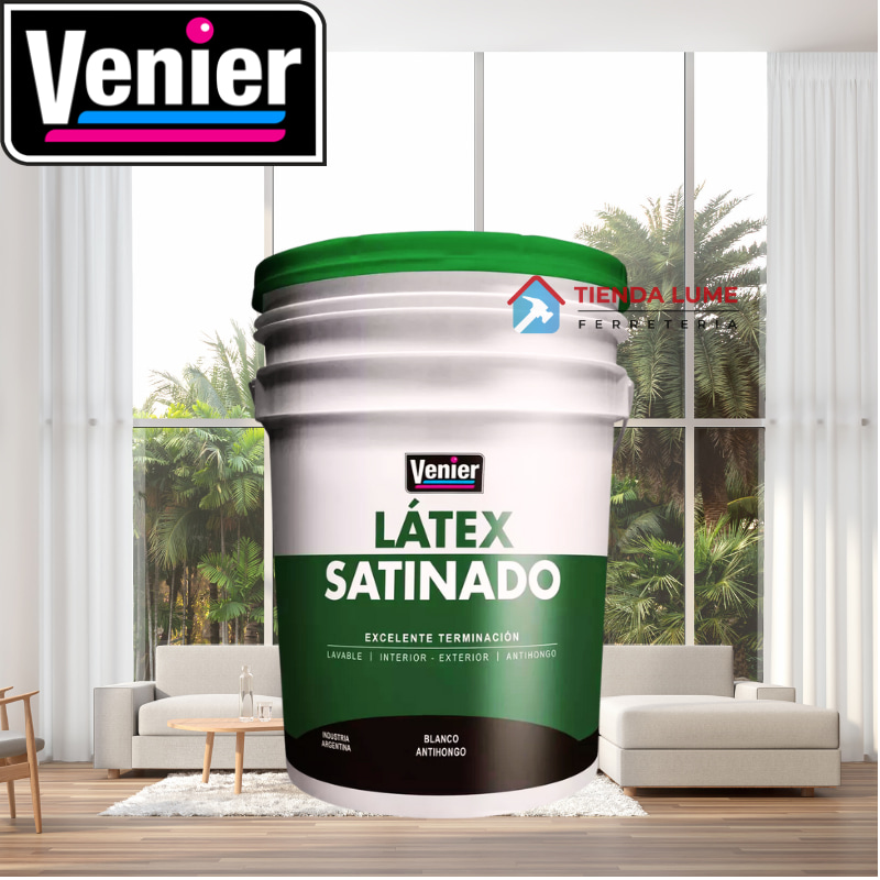 Venier Latex Satinado Interior - Exterior Blanco 4 L